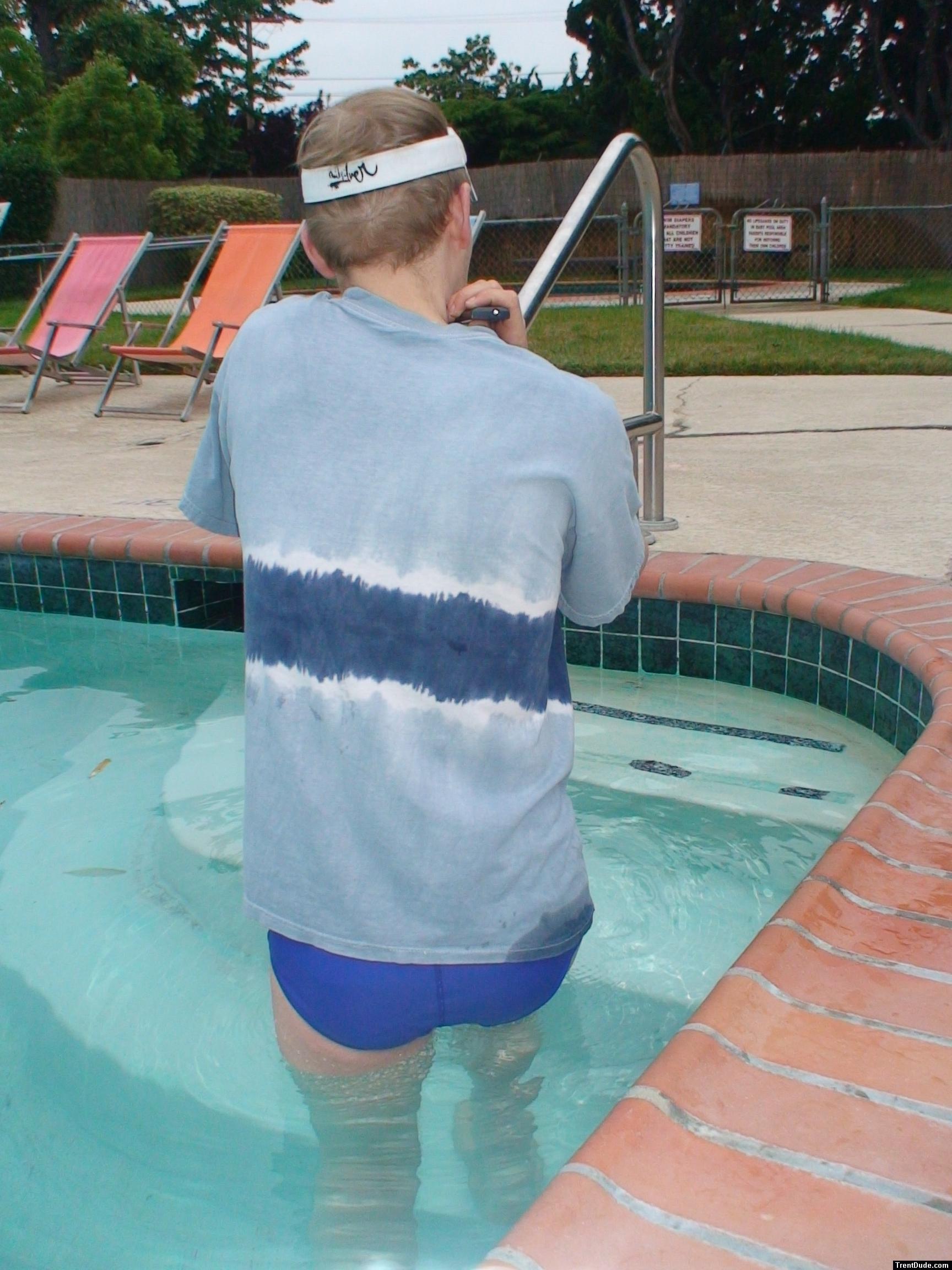 swimmer wearing a Nike swim brief (rear)