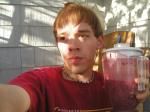 Trent with a berry smoothie, Seattle, Washington