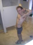 Grey boxer briefs, hair on chest