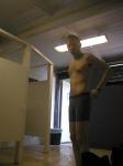 Grey boxer briefs, hairy chest