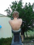Doing sit-ups outside (back)