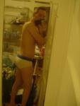 Calvin Klein Underwear in a messy room