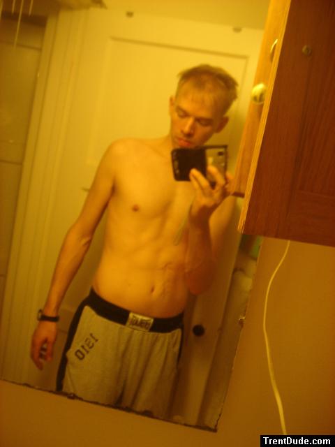 grey sweats and abs