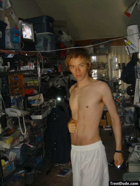 `Shirtless in white addidas