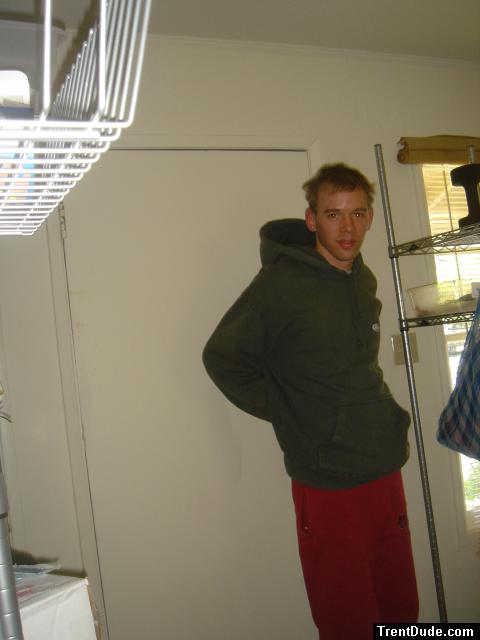 Green Quiksilver sweat shirt and red sweat pants