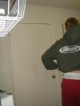 Green Quiksilver sweat shirt and red sweat pants