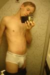 Calvin Klein Briefs at 35,000 feet.  Sure hope no one walks in now!