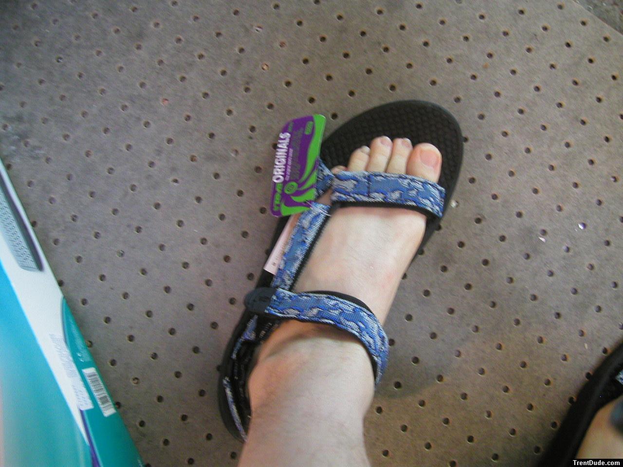 Trying on some new slippers