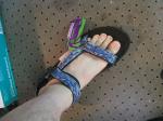 Trying on some new slippers
