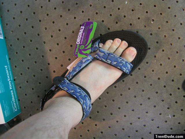 Trying on some new slippers