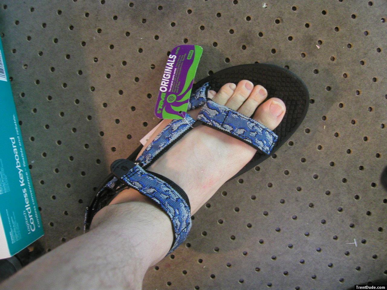 Trying on some new slippers