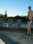 He scared all the people out of the pool