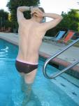 Swimmer's back & rear in Ami Sanzuri swim brief (best!)