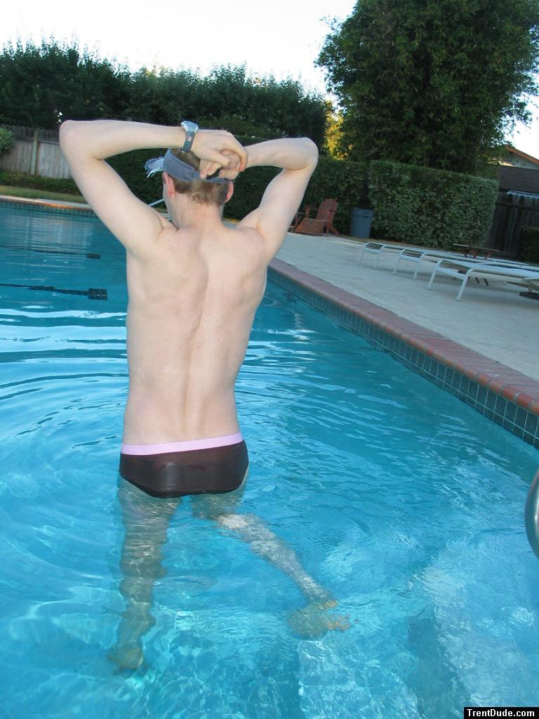 Swimmer's back & rear in Ami Sanzuri swim brief (best!)