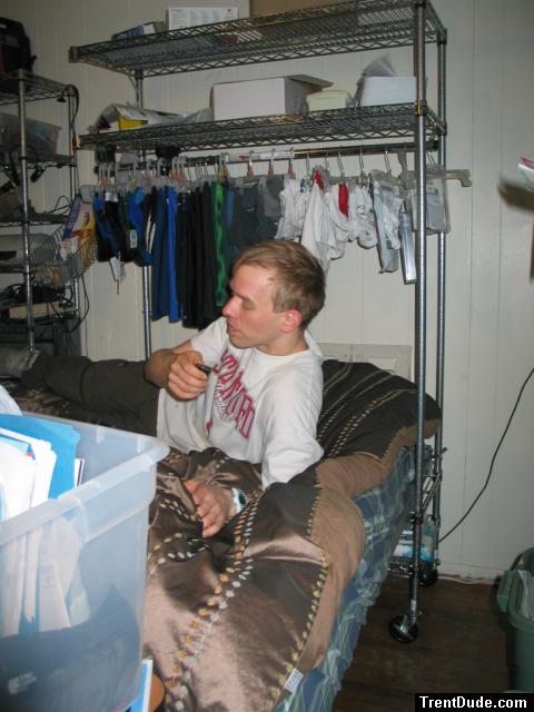 Trent with his swimwear/underwear collection