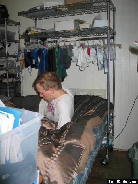 Trent with his swimwear/underwear collection