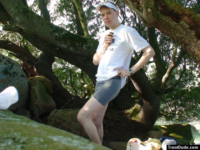 picnic lunch in grey boxer briefs