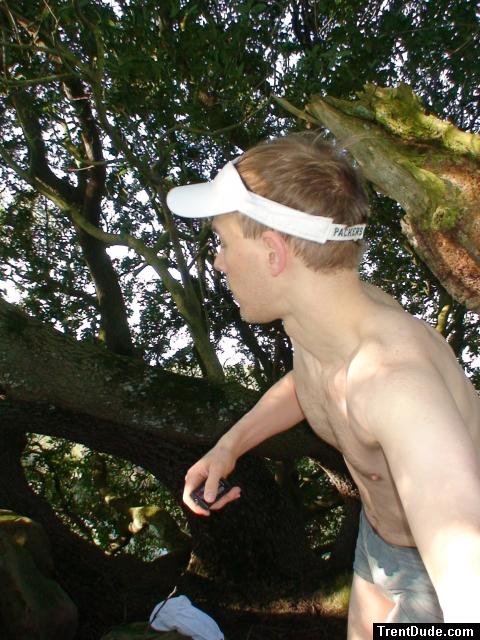 Grey boxer briefs and a tree