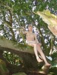 Dangling feet in white underpants