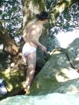 His horse ran off -- and left him in just a string bikini!