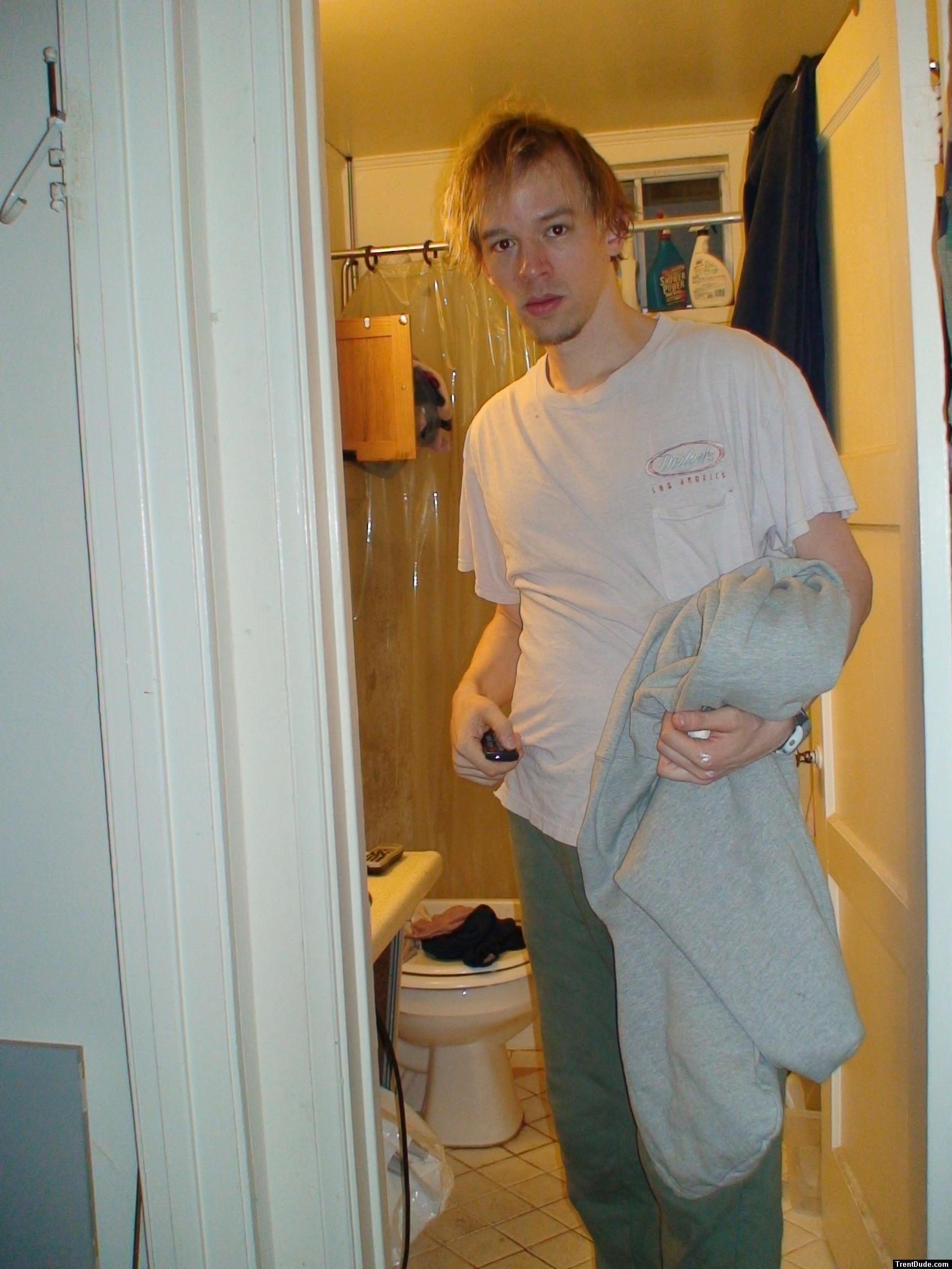 Goatee and a white t-shirt