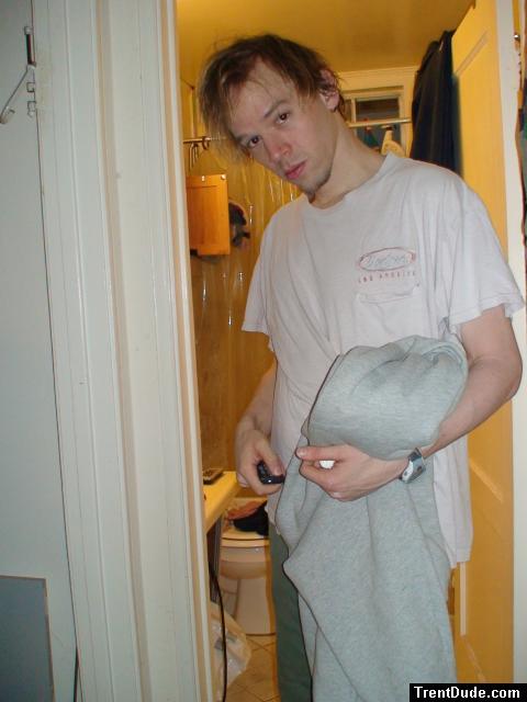 Goatee and a white t-shirt