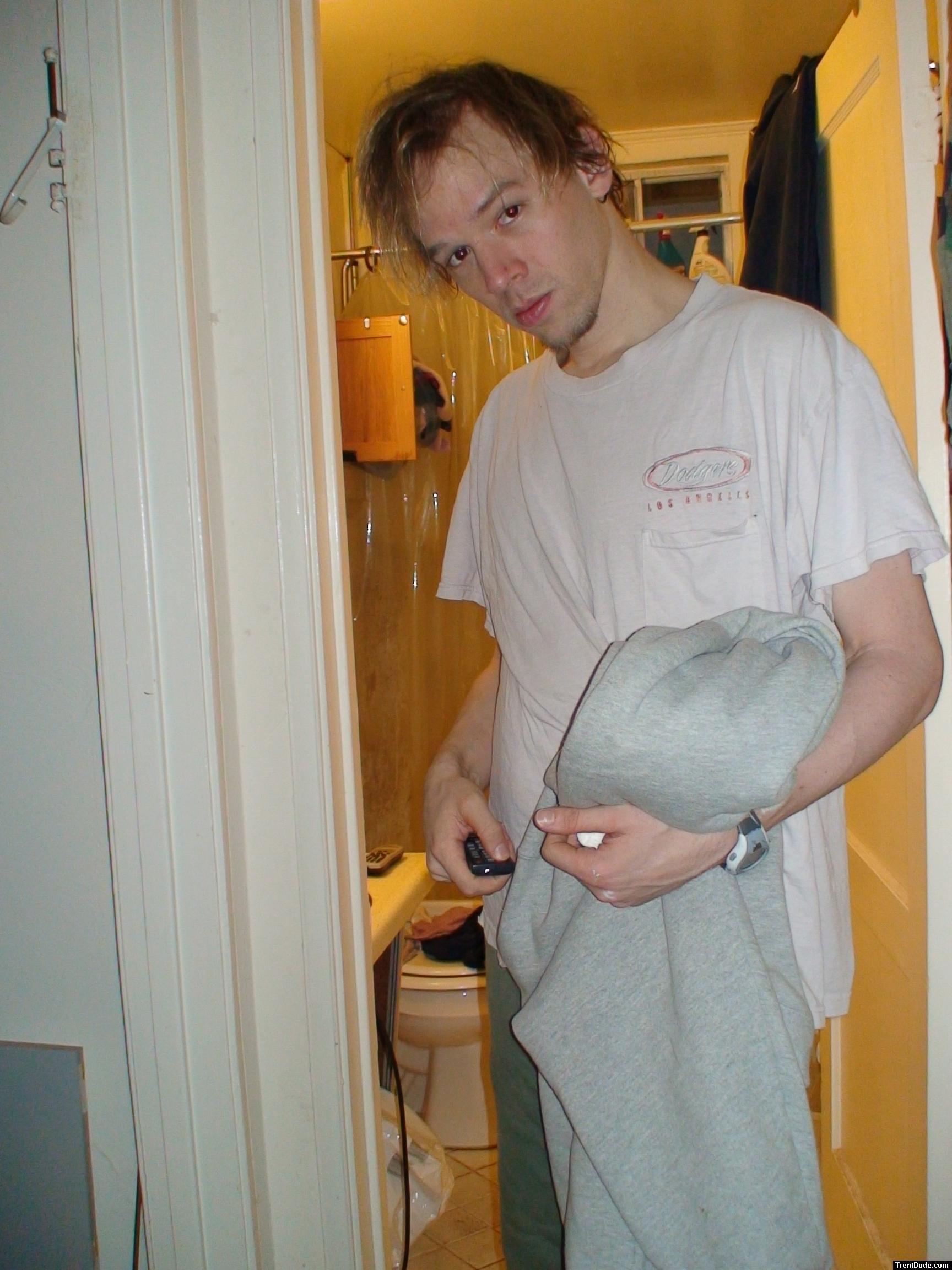 Goatee and a white t-shirt