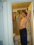 armpits and Addidas sweat pants