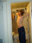 Showing his armpits in addidas Sweat pants (best!)
