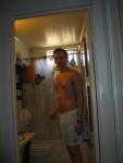 White addidas shorts (hairy chest)