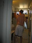 White Addiadas shorts and Jockey briefs (rear)