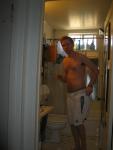White Addiadas shorts and Jockey briefs