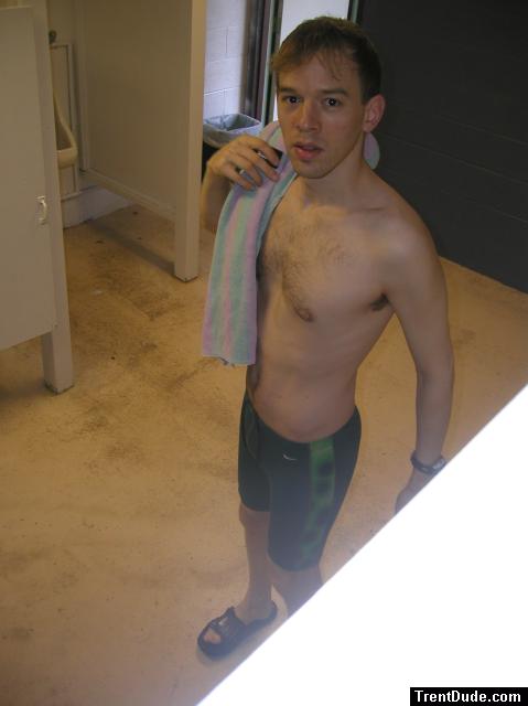 Green Nike swim jammer, chest hair