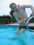 Green Nike speedo (stretching)