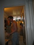 Shirtless in jeans (rear)