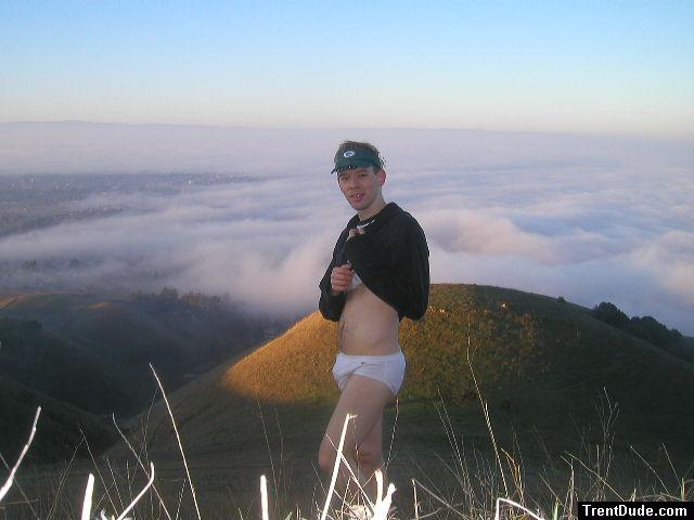 Checking out the clouds in Tommy Hilfiger underwaer