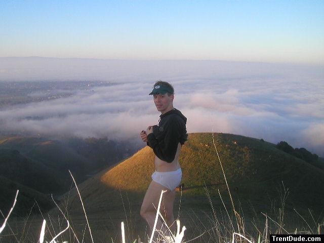 Checking out the clouds in Tommy Hilfiger underwear