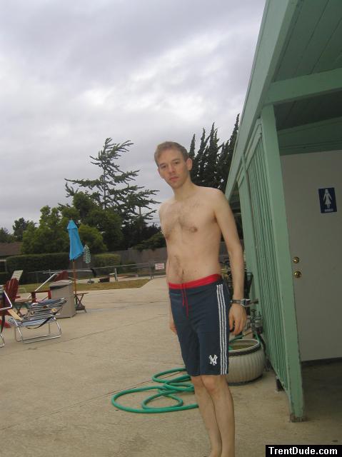 NY Yankees shorts, chest hair