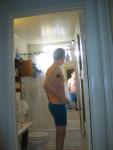 Blue boxer briefs (and mirror)