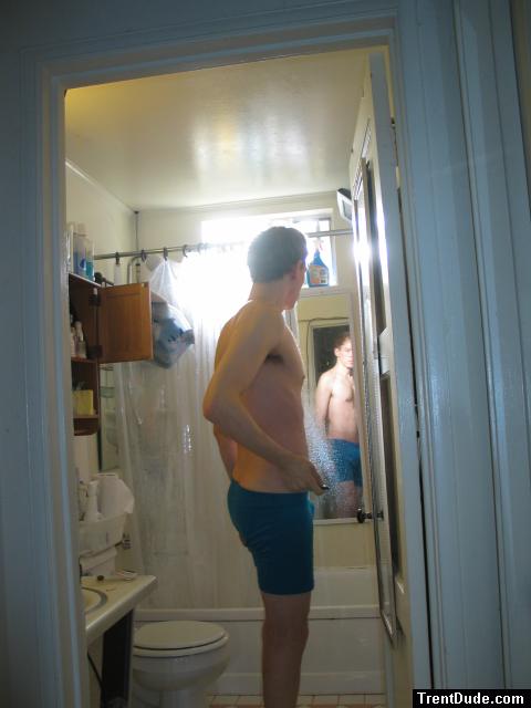 Blue boxer briefs (and mirror)