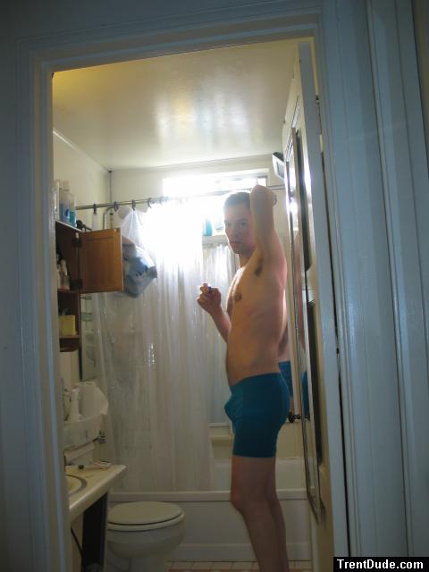 Blue boxer briefs (armpit)