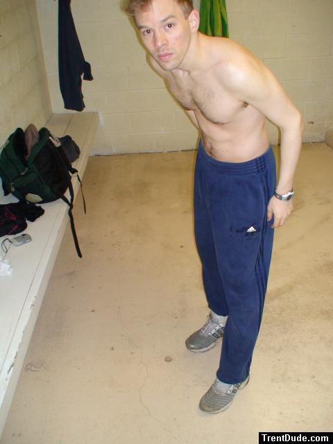 Hairy chest in sweats
