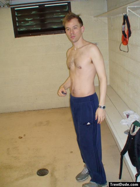 Hairy chest in sweats