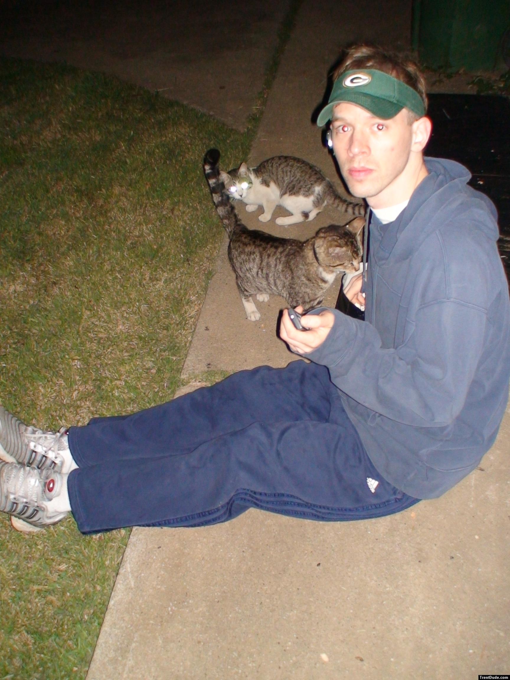 a dude with cats