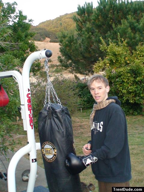 Punching bag and scarf