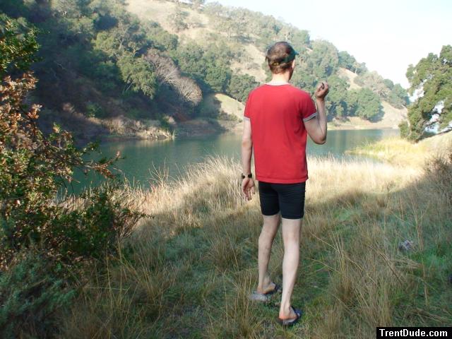 At the lake in Nike running tights