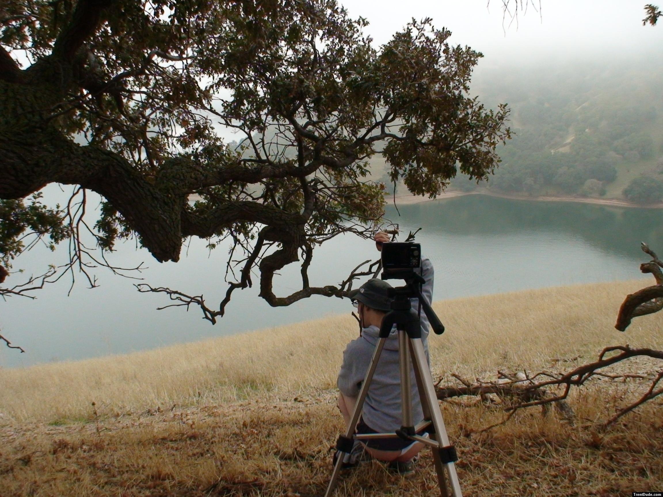 Squatting in a thong