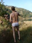 Near a pond in Tommy Hilfiger briefs (rear)