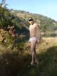 Near a pond in Tommy Hilfiger briefs (best)