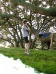 Nike compression shorts, green grass